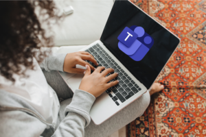 Business professional using Microsoft Teams for seamless communication